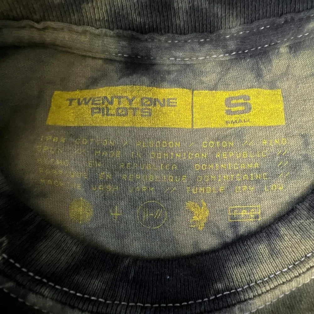 Twenty One Pilots The Bandits 2019 Tour T Shirt Green Tie Dye Mens Small S - Picture 6 of 8